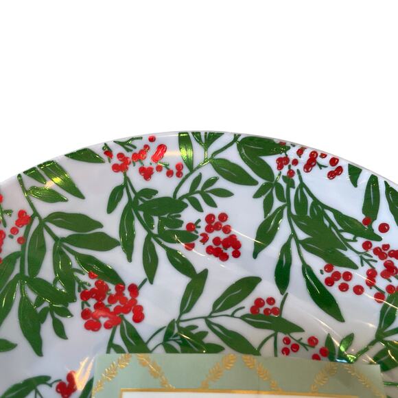 Laura Ashley Holiday Holly Berry Disposable Dessert Plates 7.5" 24 Count New - Picture 3 of 8